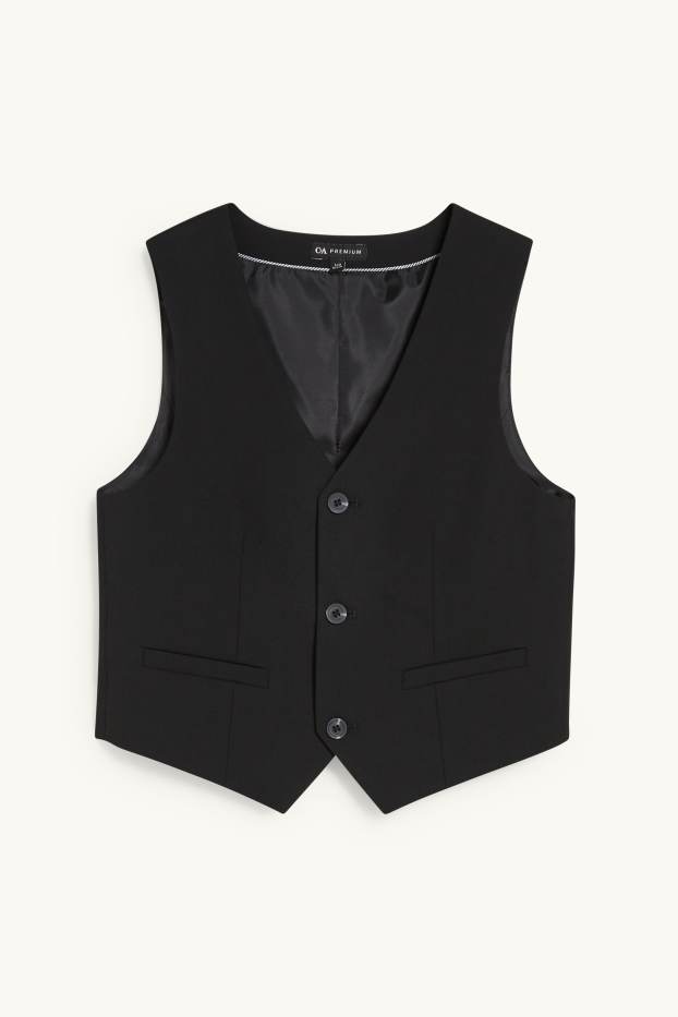 Kinder Buben - Baukasten-Weste - Stretch - LYCRA® - schwarz