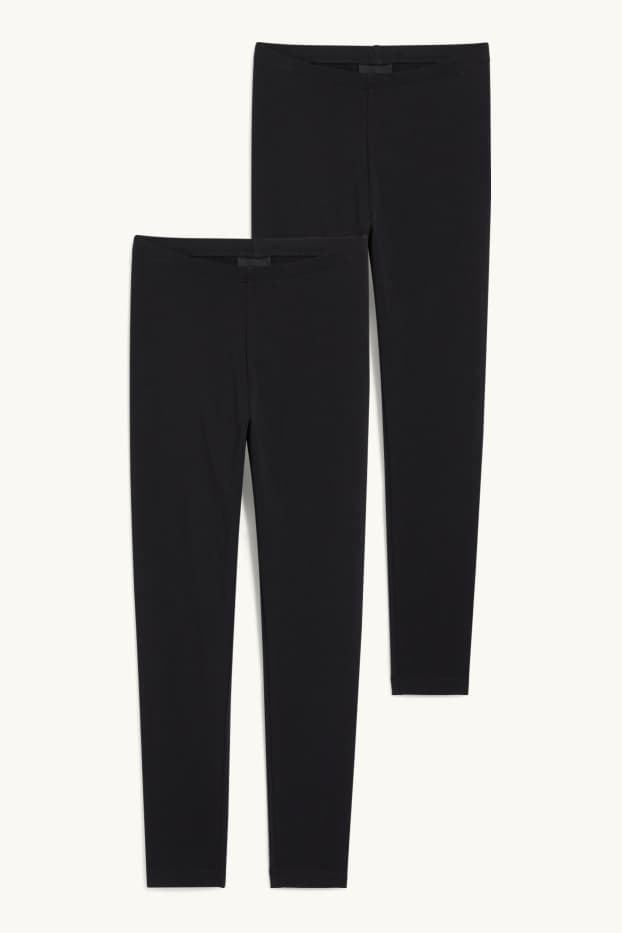 Kinderen: meisjes - Set van 2 - legging - zwart