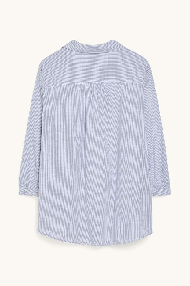 Damen - Bluse - gestreift - blau / weiß
