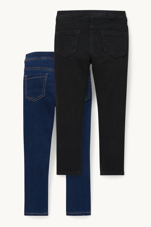 Enfants filles - Lot de 2 - jegging jeans - jean bleu foncé