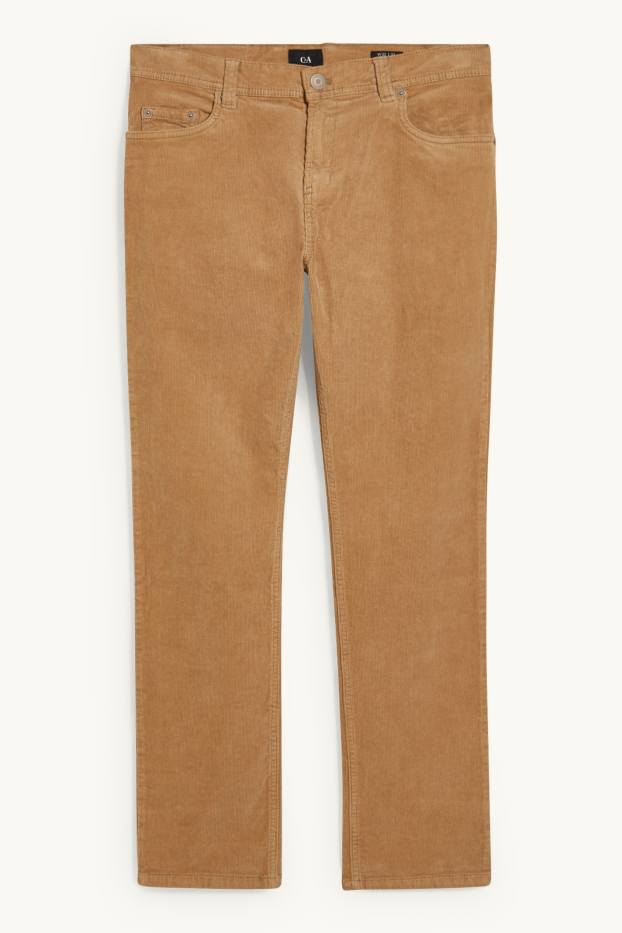 Uomo - Pantaloni di velluto - regular fit - LYCRA® - havana