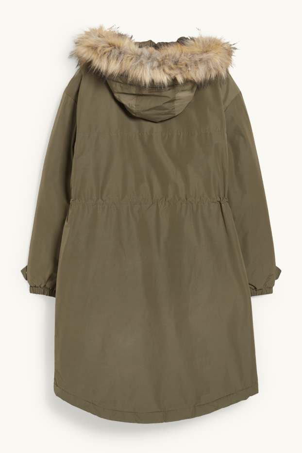 Dames - Parka met capuchon - winter - kaki