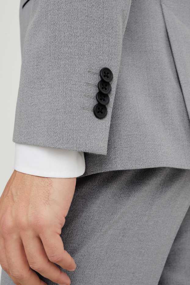 Pánské - Oblekové sako - slim fit - Flex - LYCRA® - světle šedá-žíhaná