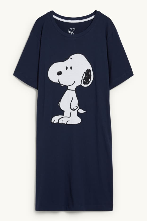 Donna - Camicia da notte - Snoopy - blu scuro