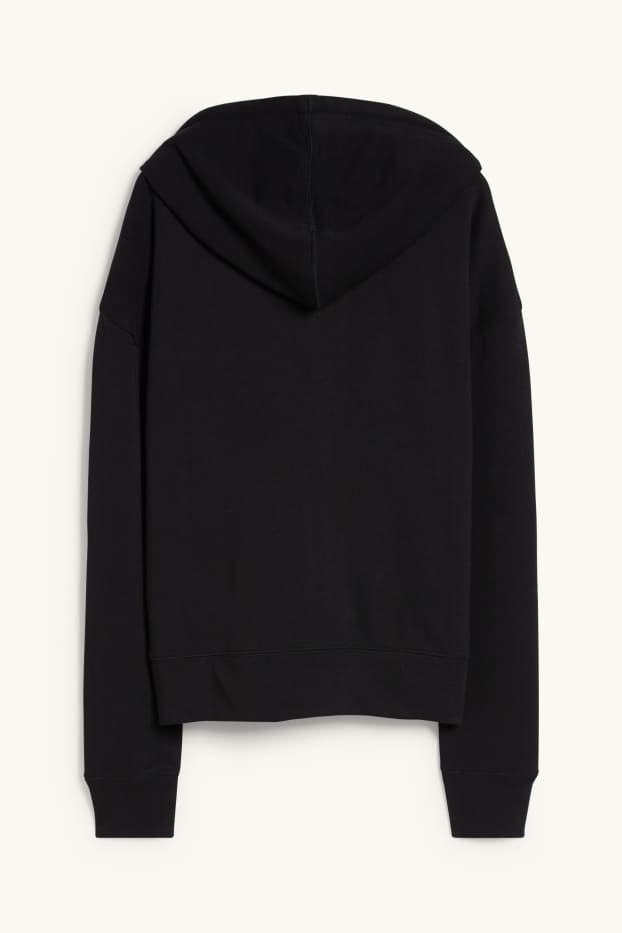 Donna - Felpa con zip e cappuccio - nero