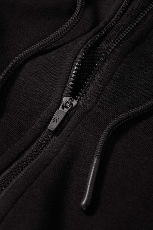 Donna - Felpa con zip e cappuccio - nero