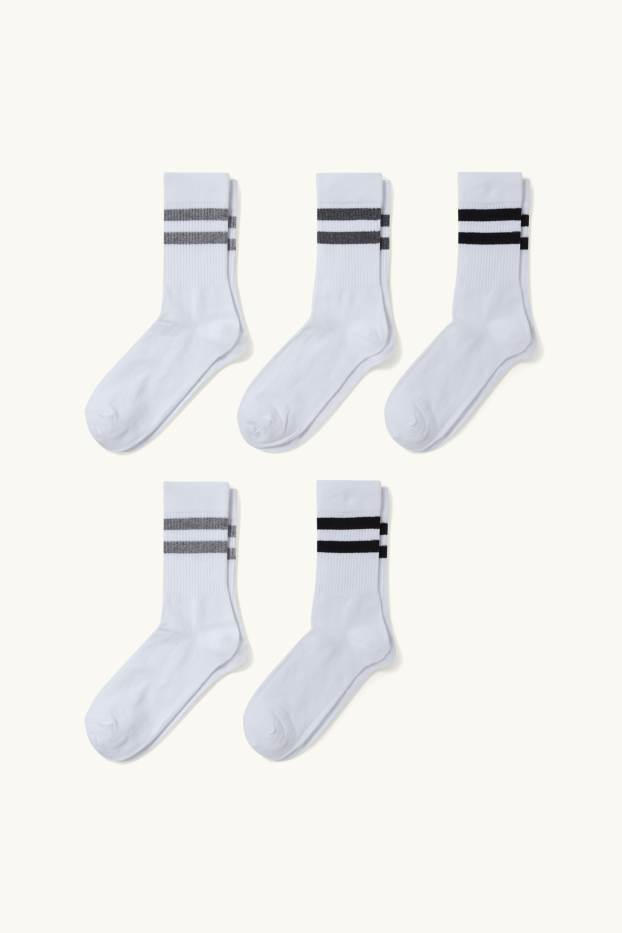 Hombre - Pack de 5 - calcetines de tenis - blanco