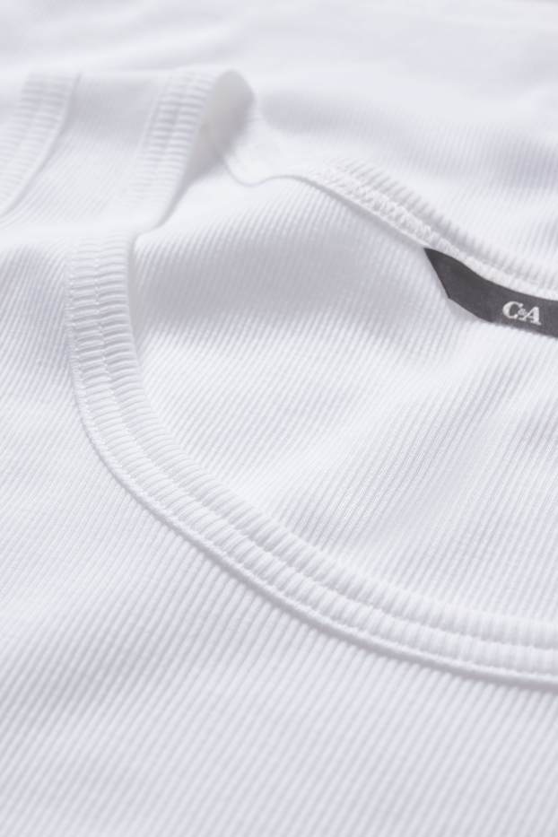 Home - Samarreta interior - canalé doble - blanc