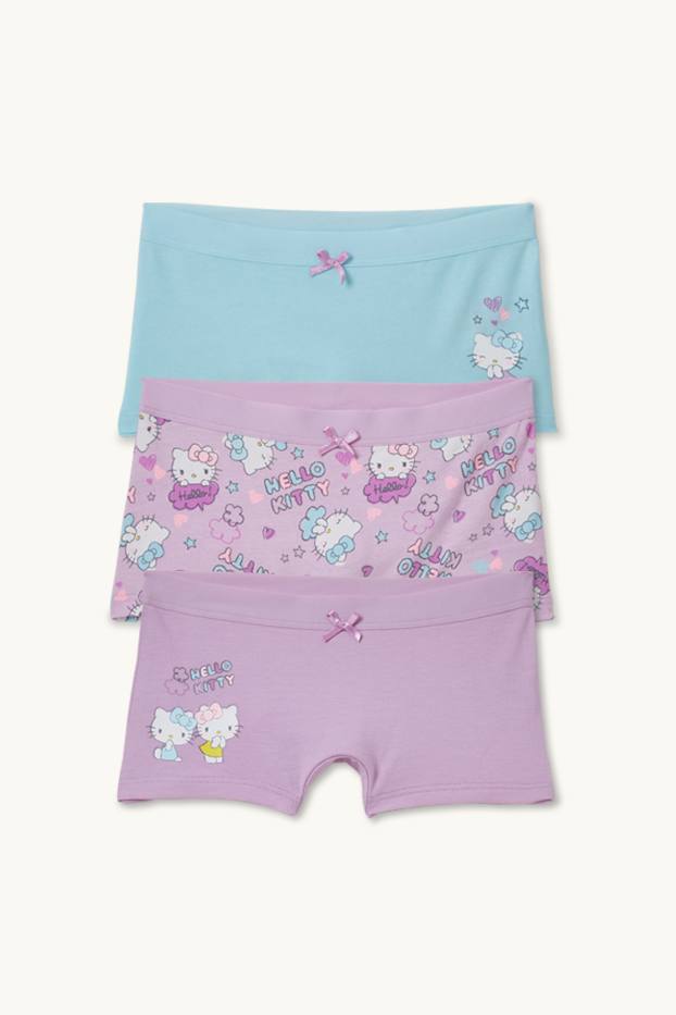 Kinder Mädchen - Multipack 3er - Hello Kitty - Boxershorts - rosa / türkis
