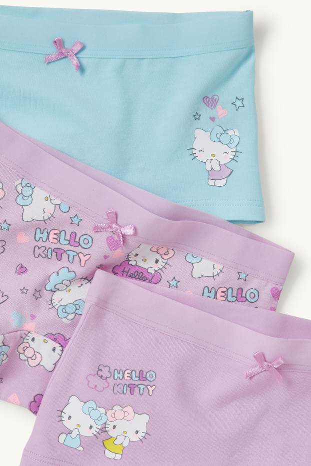 Kinder Mädchen - Multipack 3er - Hello Kitty - Boxershorts - rosa / türkis