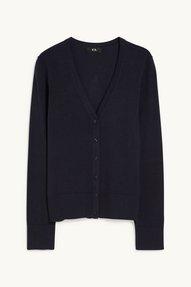 Women - Basic cardigan - dark blue