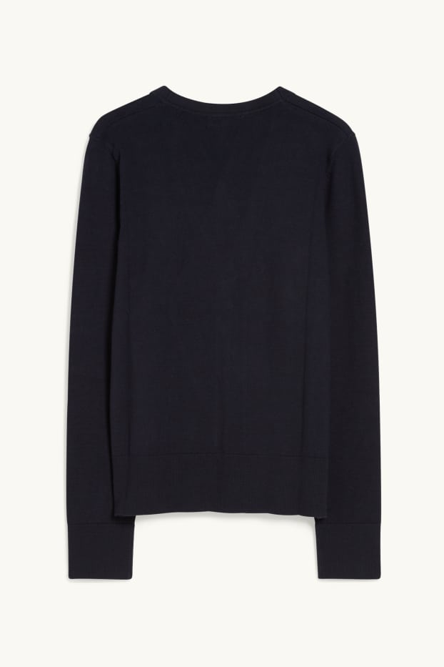 Women - Basic cardigan - dark blue