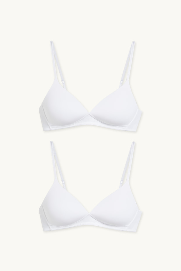 Donna - Confezione da 2 - reggiseno senza ferretti - imbottito - LYCRA® - bianco
