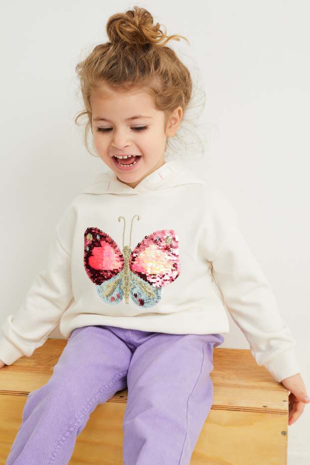 Children Girls - Hoodie - shiny - white