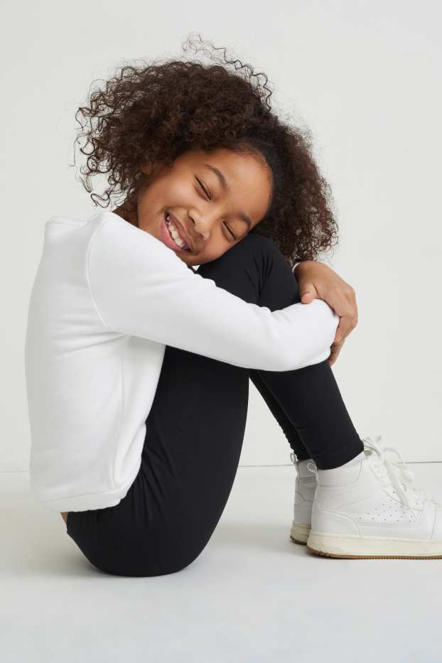 Kinderen: meisjes - Set van 2 - legging - zwart