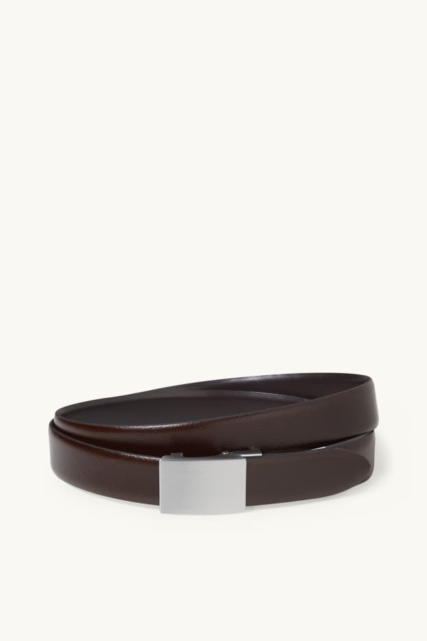 Hommes - Ceinture en cuir - marron foncé