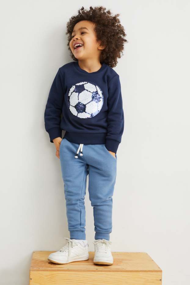 Kinderen: jongens - Set van 3 - joggingbroek - blauw / donkerblauw