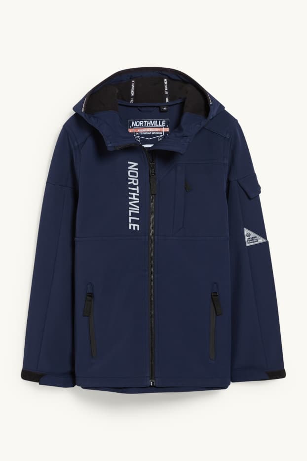 Children Boys - Softshell jacket with hood - dark blue