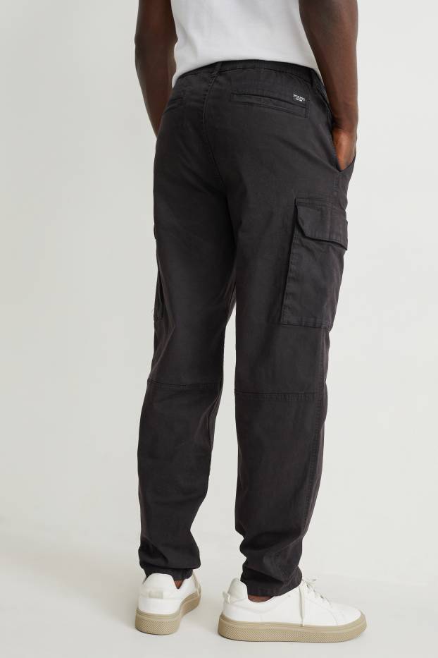Hommes - Pantalon cargo - regular fit - noir