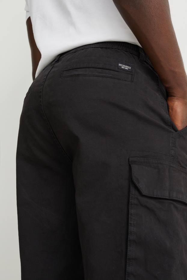 Hommes - Pantalon cargo - regular fit - noir