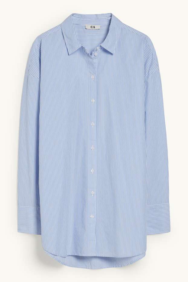 Damen - Bluse - gestreift - blau / weiss
