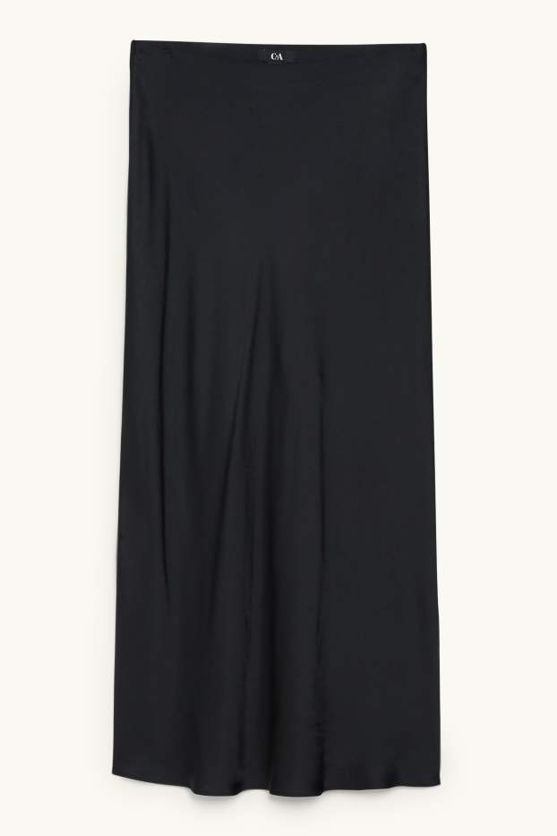 Damen - Satin-Rock - schwarz