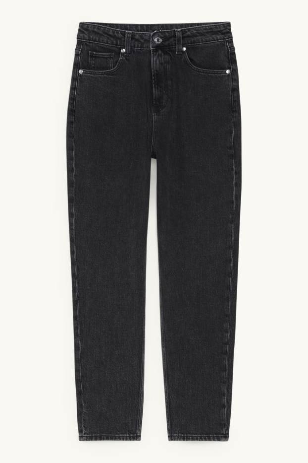 Donna - Mom jeans - vita alta - LYCRA® - jeans grigio scuro