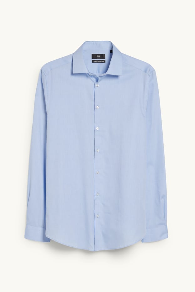 Uomo - Camicia business - slim fit - cutaway - facile da stirare - azzurro