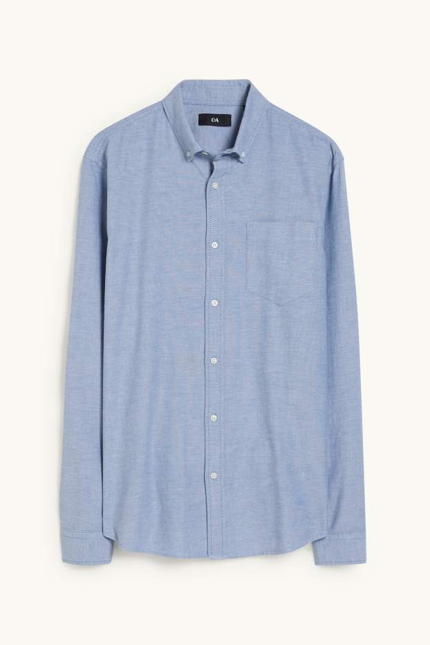 Herren - Oxford Hemd - Regular Fit - Button-down - hellblau
