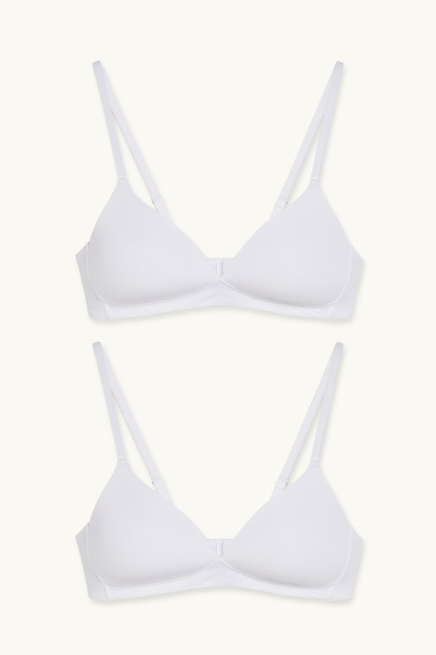 Donna - Confezione da 2 - reggiseno senza ferretti - imbottito - LYCRA® - bianco