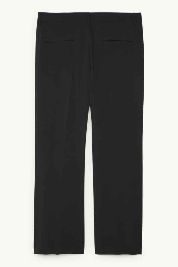 Femmes - Pantalon de toile - mid waist - straight fit - noir