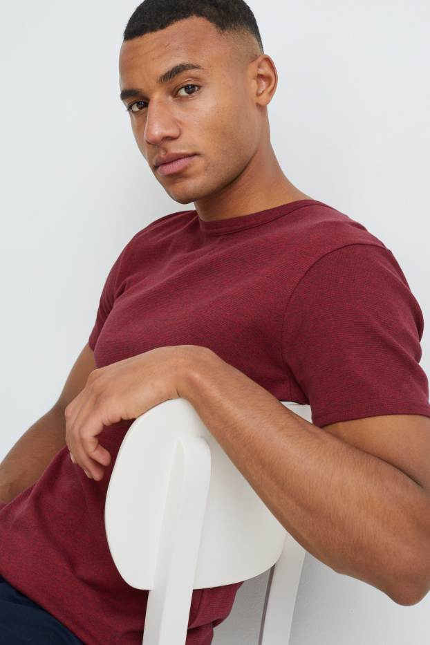 Hommes - T-shirt - bordeaux