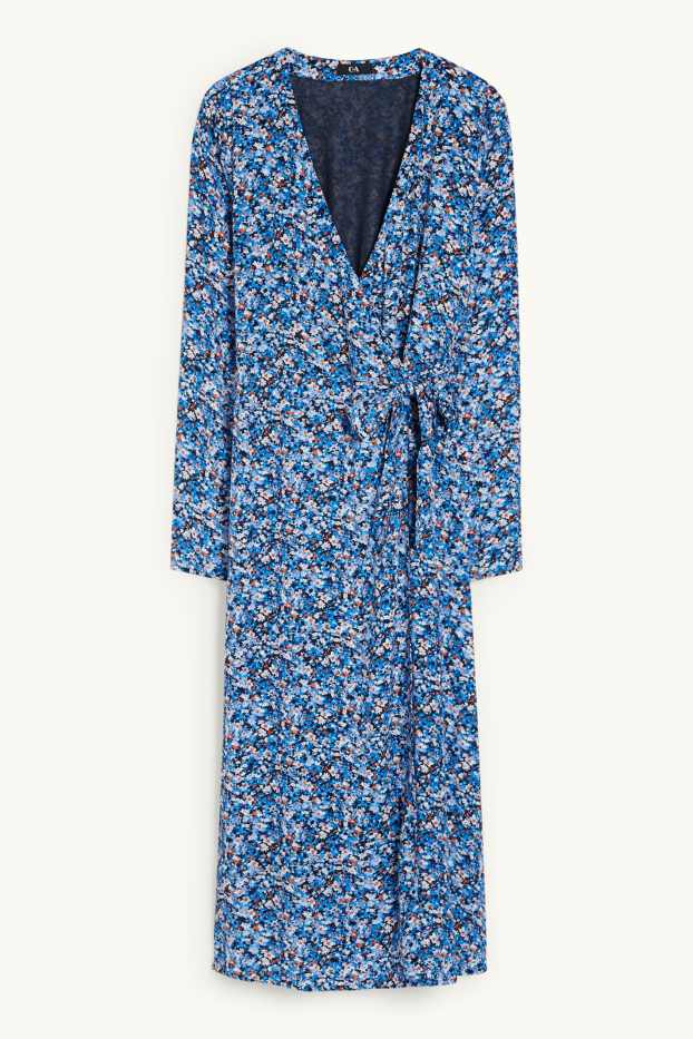 Women - Wrap dress - floral - blue