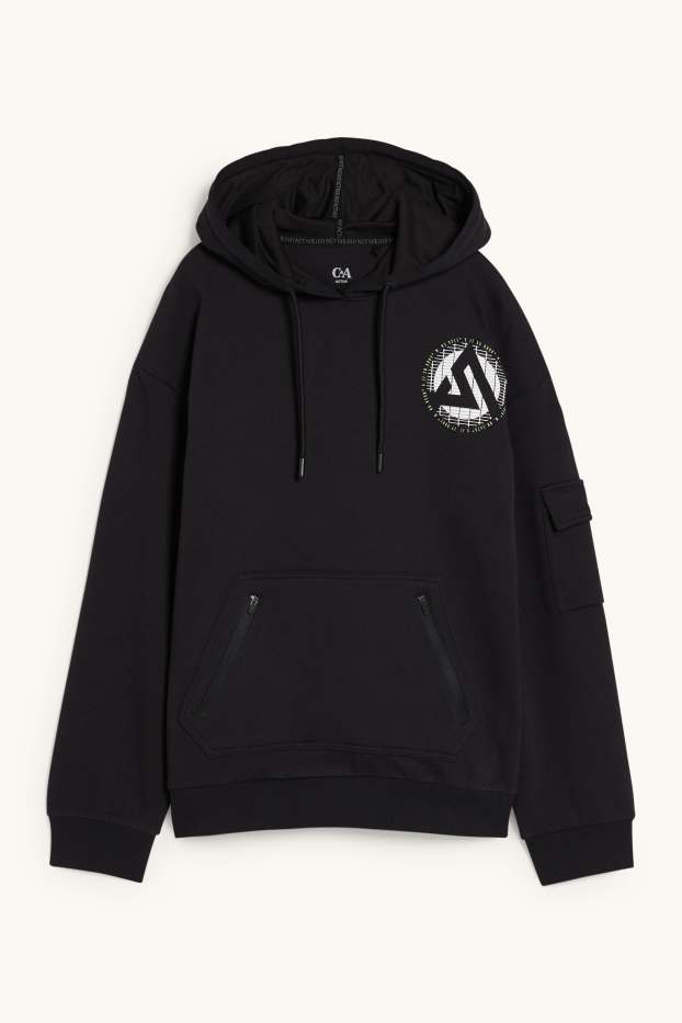 Hommes - Sweat à capuche  - noir