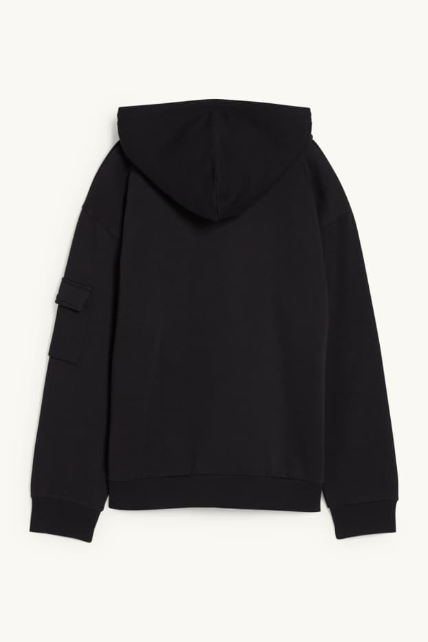 Hommes - Sweat à capuche  - noir