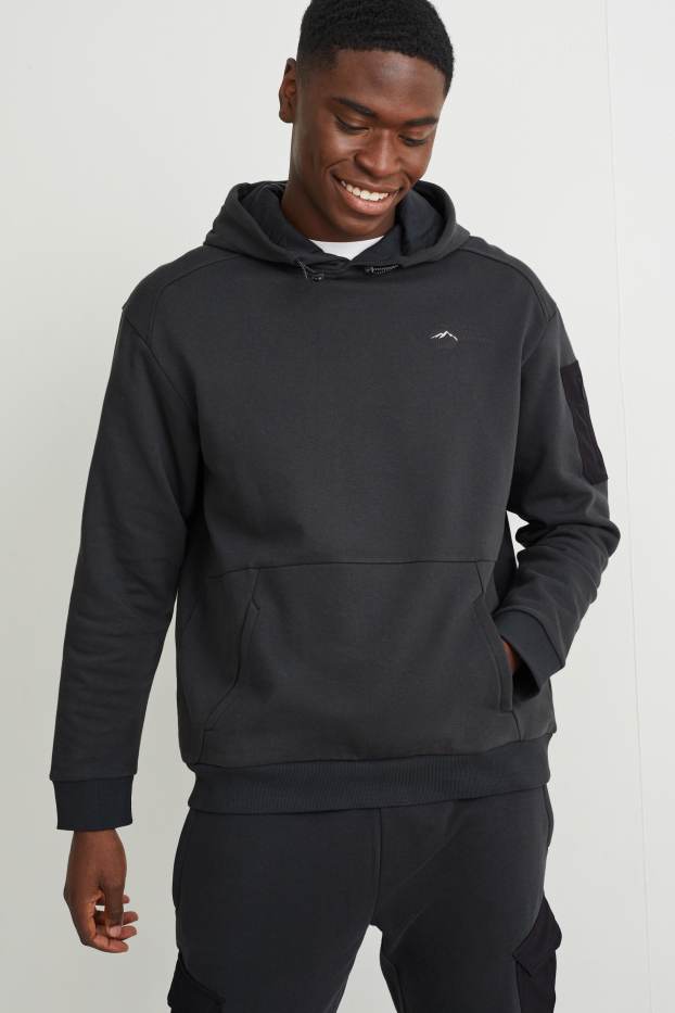 Hommes - Sweat à capuche  - vert foncé