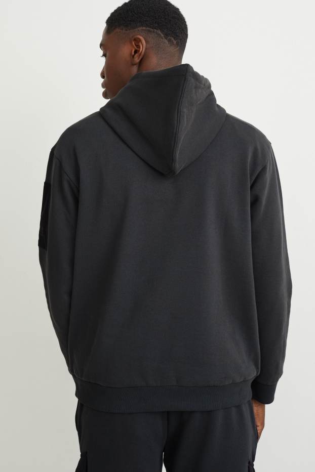 Hommes - Sweat à capuche  - vert foncé