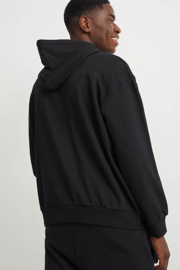 Hommes - Sweat à capuche  - noir