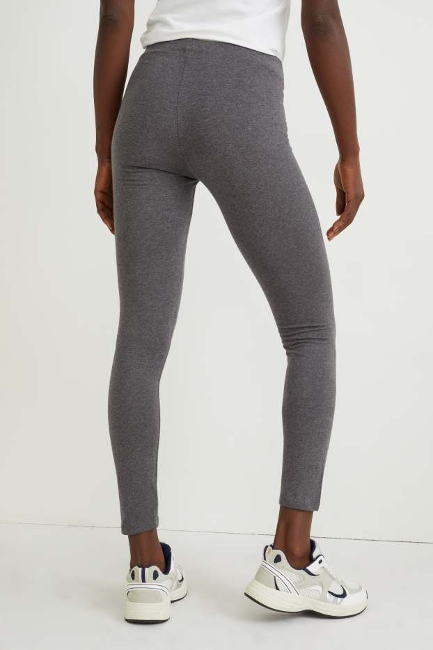 Dames - Set van 2 - legging - LYCRA® - donkergrijs