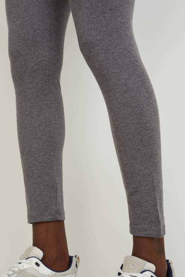 Dames - Set van 2 - legging - LYCRA® - donkergrijs