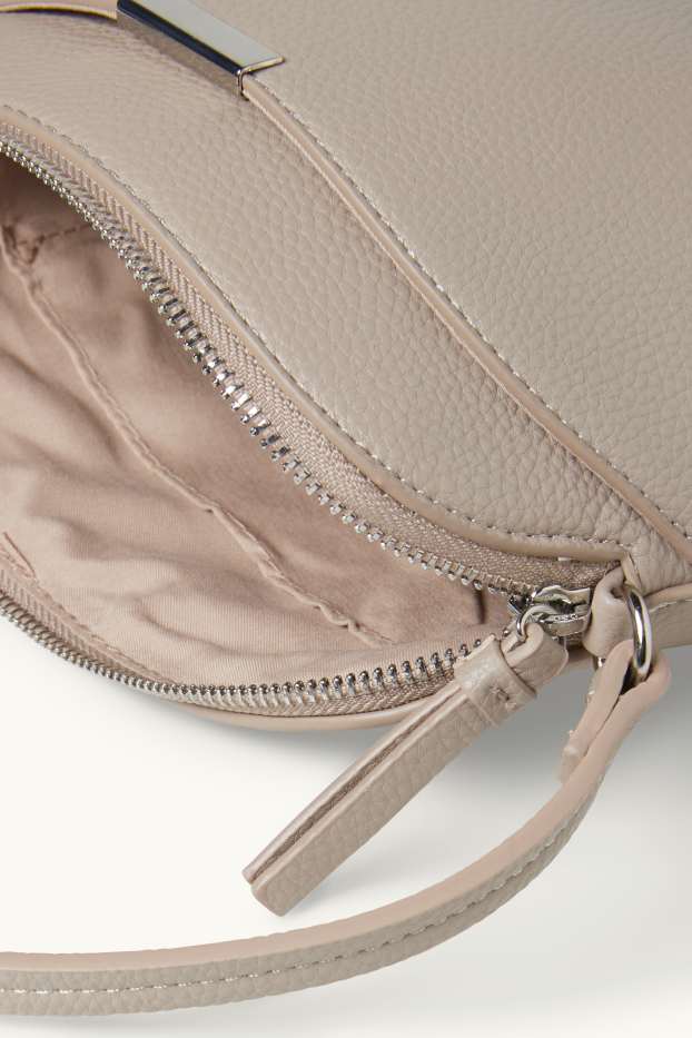 Women - Crossbody bag - faux leather - light beige