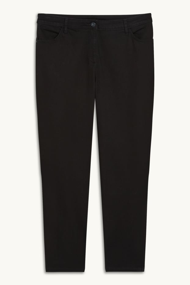 Damen - Slim Jeans - Mid Waist - schwarz