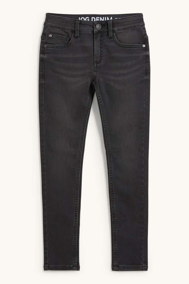 Kinderen: jongens - Skinny jeans - jog denim - jeansdonkergrijs
