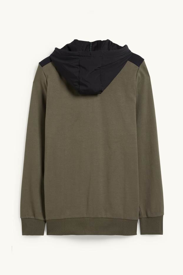Hommes - Veste en molleton dotée d’une capuche - noir / beige