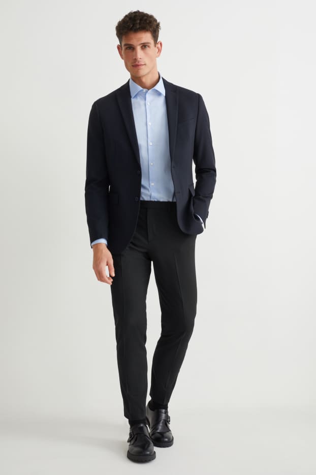 Uomo - Pantaloni coordinabili - body fit - Flex - LYCRA® - Mix & Match - blu scuro