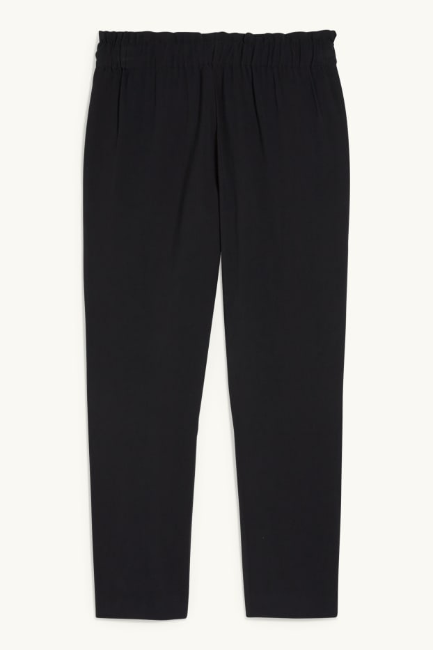 Kobiety - Spodnie materiałowe - wysoki stan - regular fit - czarny