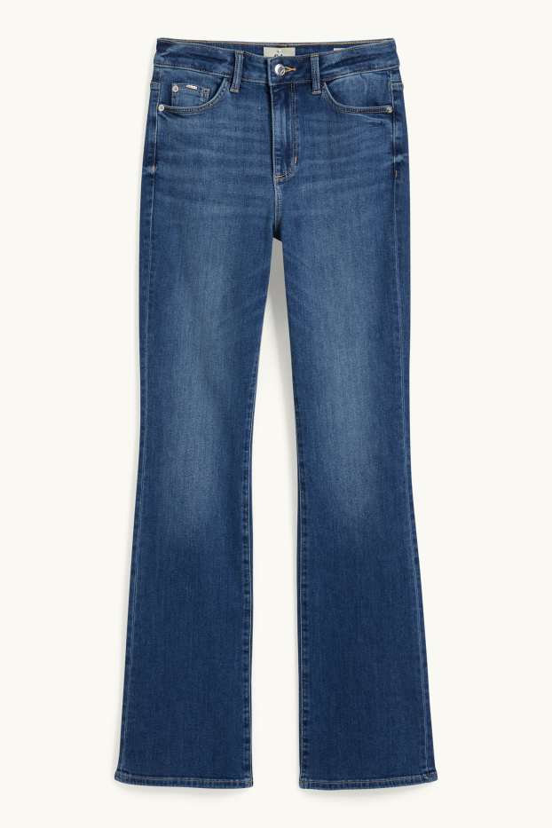 Damen - Bootcut Jeans - High Waist - jeansblau