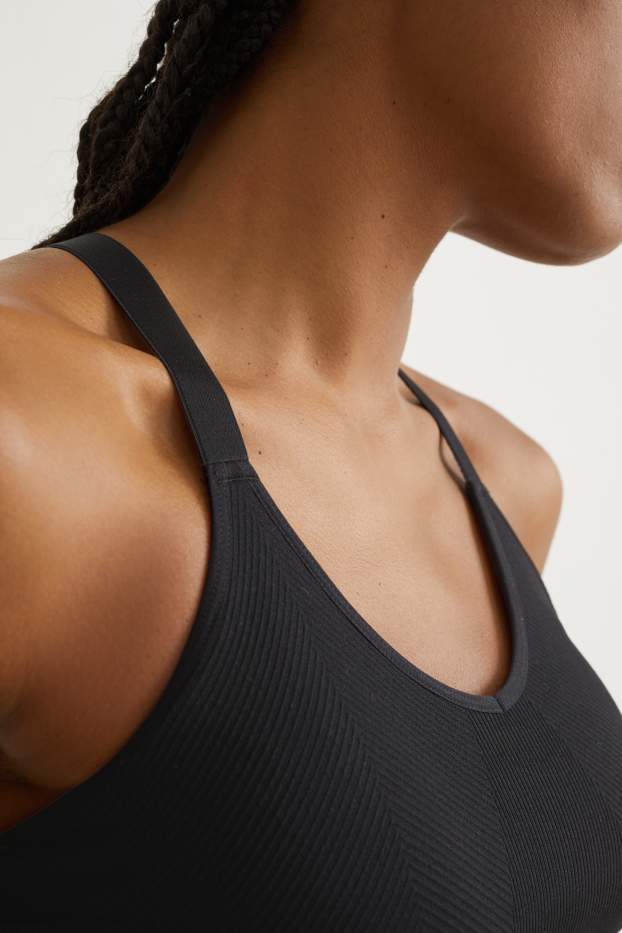 Dames - Sport-BH - voorgevormd - yoga - zwart