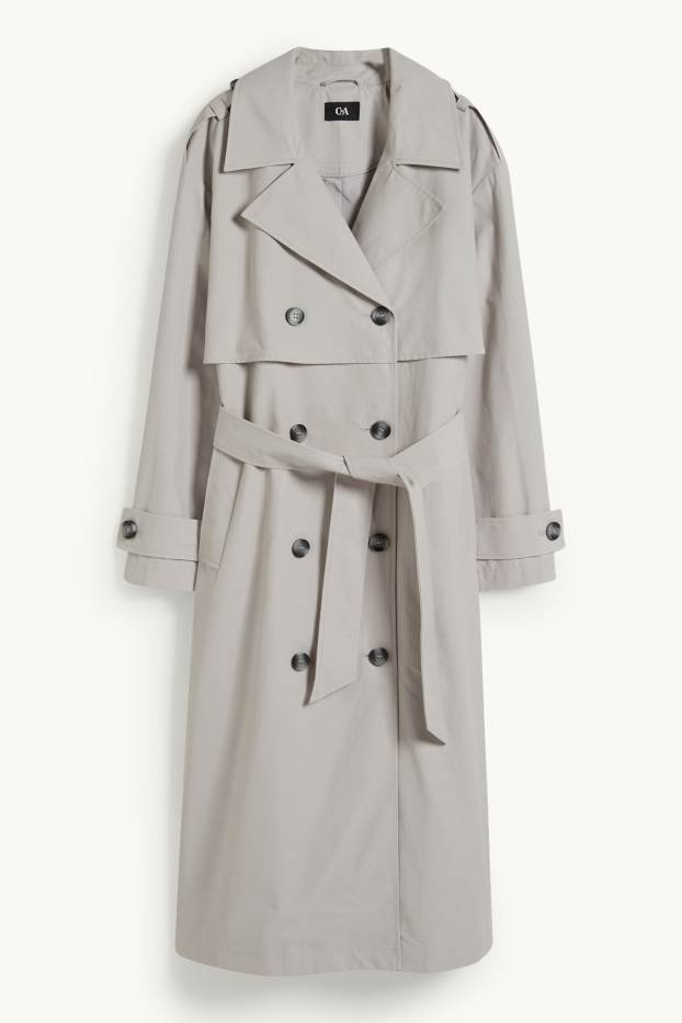 Women - Trench coat - light gray