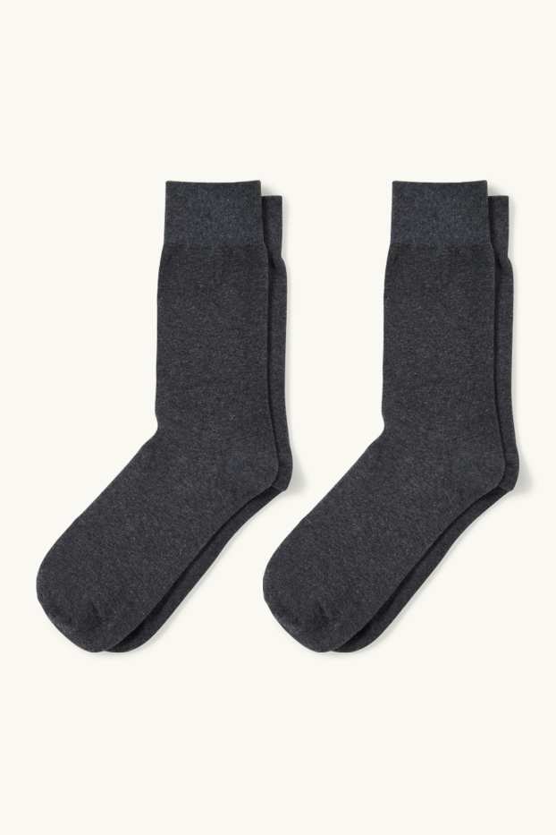 Heren - Set van 2 paar - sokken - LYCRA® - antraciet